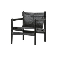 CAMP ARMCHAIR BLACK LEATHER - CHAIRS, STOOLS